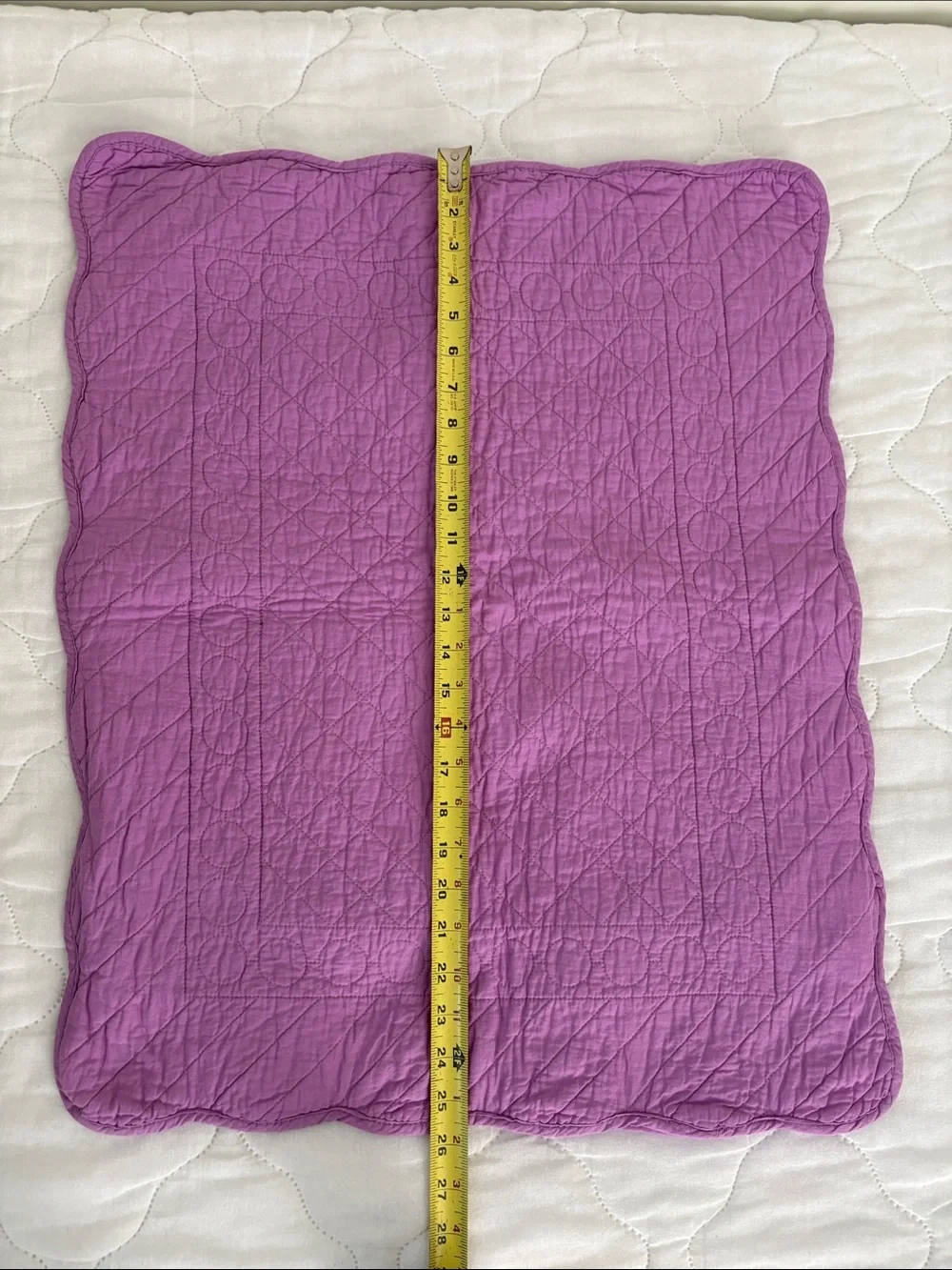 2 Isaac Mizrahi Cotton Quilted Pillow Shams Envelope back Lilac Purple Pair